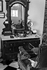 barber chair and mirror